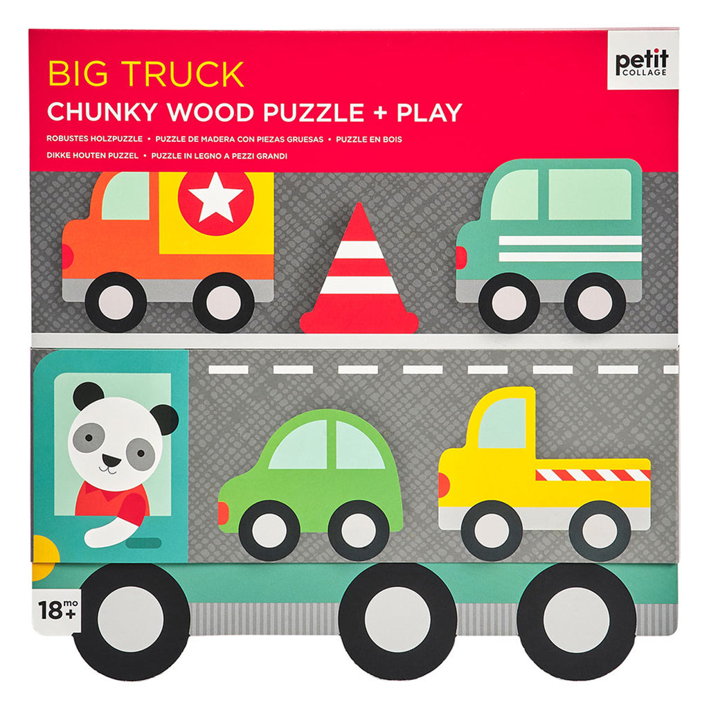 Petit Collage Big Truck Chunky Wood Puzzle