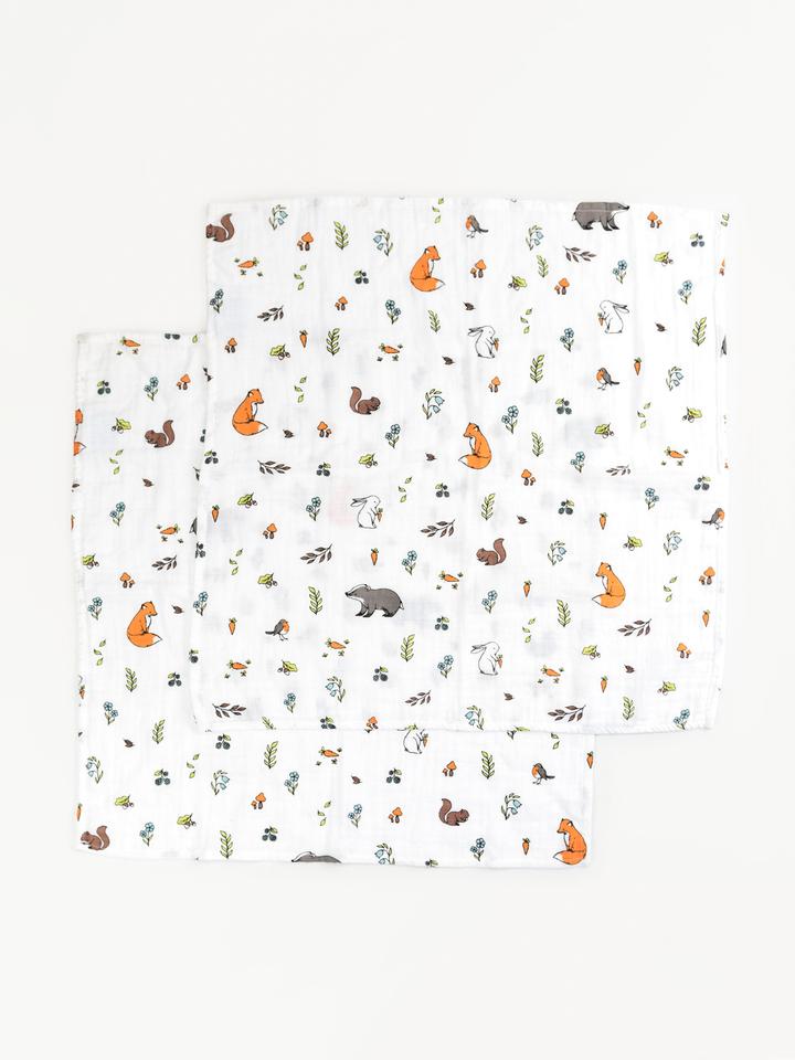 Little Blue Nest Organic Cotton Muslin Square Cloth - In To The Woods